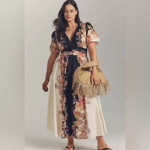 Anthropologie The Katerina Button-Front Dress Floral